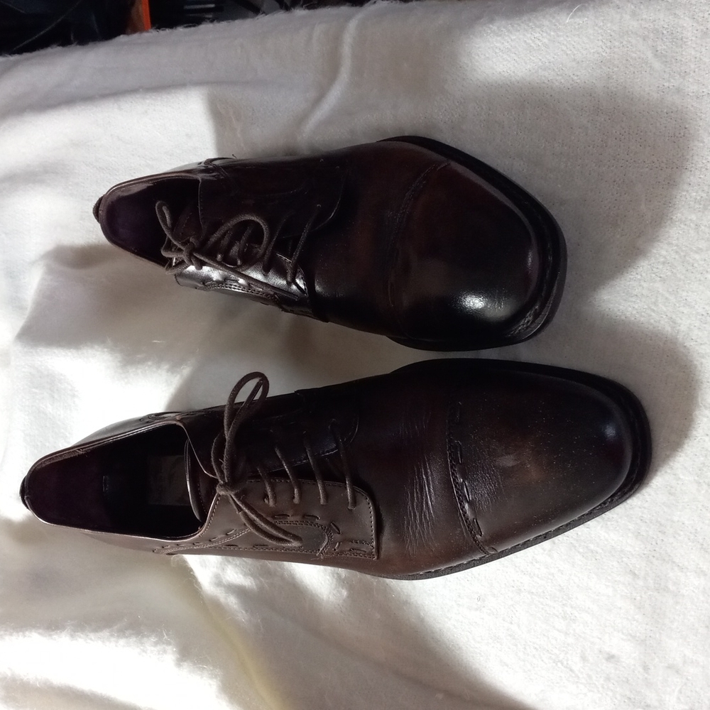 BATA CUOIO VERO Leather Lace-Up Shoes Brown Made in Italy Euro 42